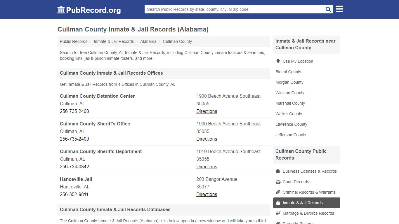 Free Cullman County Inmate & Jail Records (Alabama Inmate ...